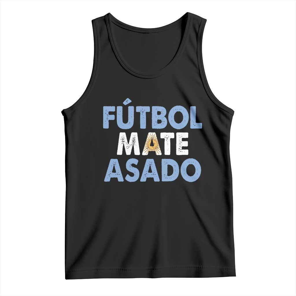 Futbol Mate Asado Argentina Soccer Fan Tank Top Argentinian Flag Pride Vintage Football Lovers