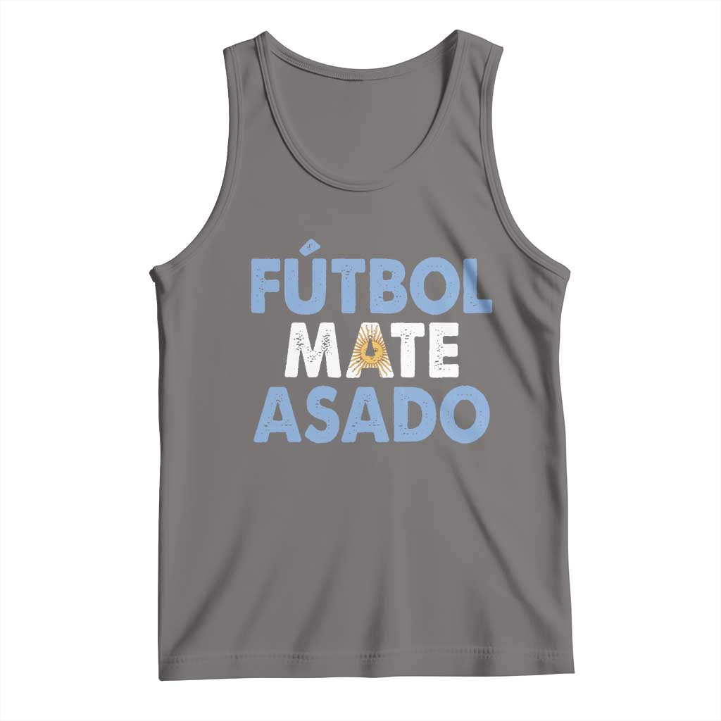 Futbol Mate Asado Argentina Soccer Fan Tank Top Argentinian Flag Pride Vintage Football Lovers
