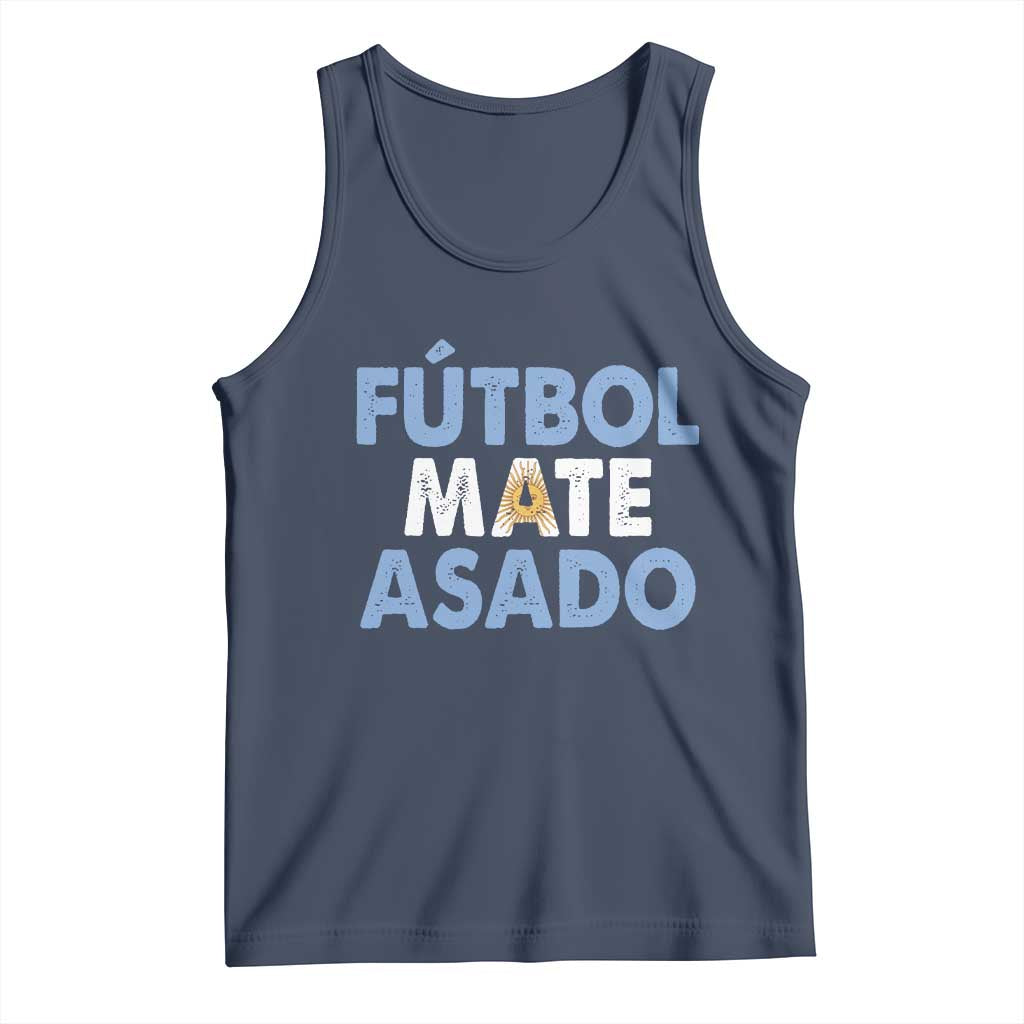 Futbol Mate Asado Argentina Soccer Fan Tank Top Argentinian Flag Pride Vintage Football Lovers