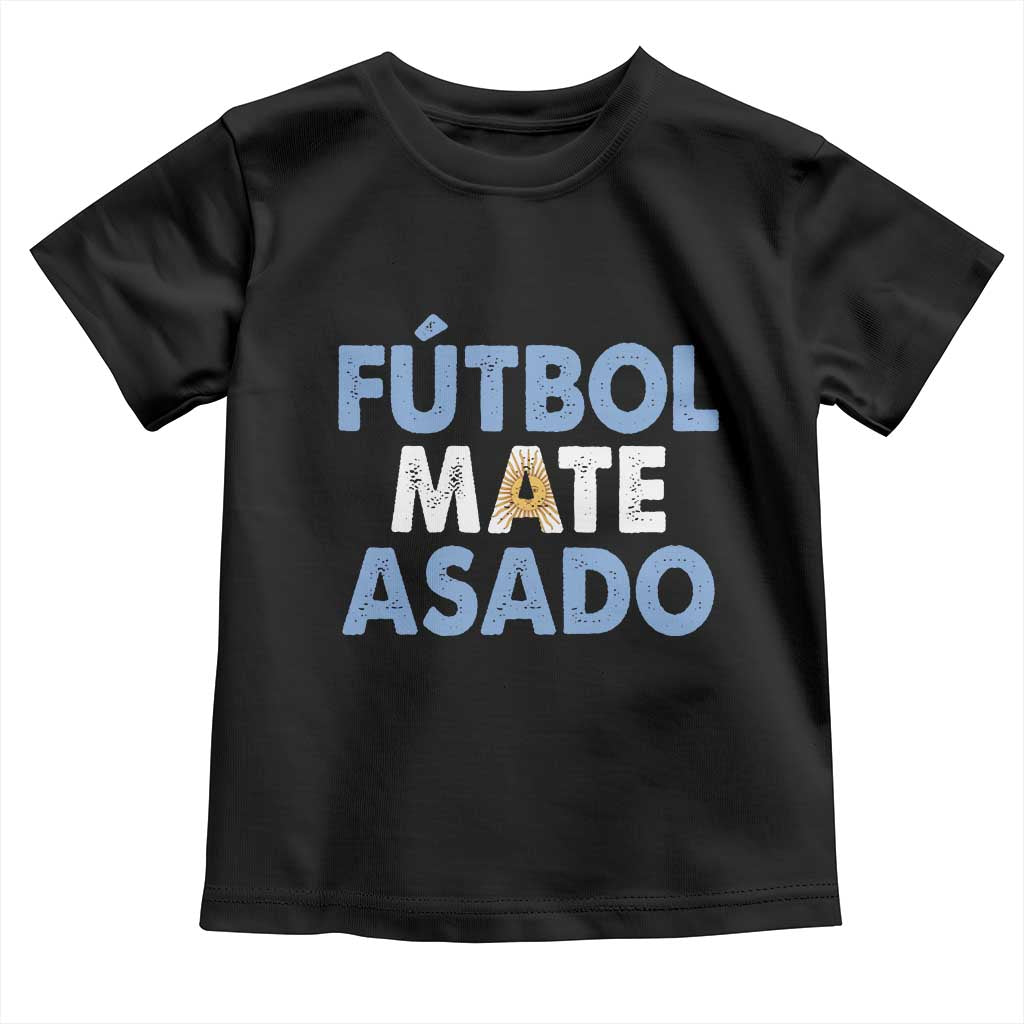 Futbol Mate Asado Argentina Soccer Fan Toddler T Shirt Argentinian Flag Pride Vintage Football Lovers