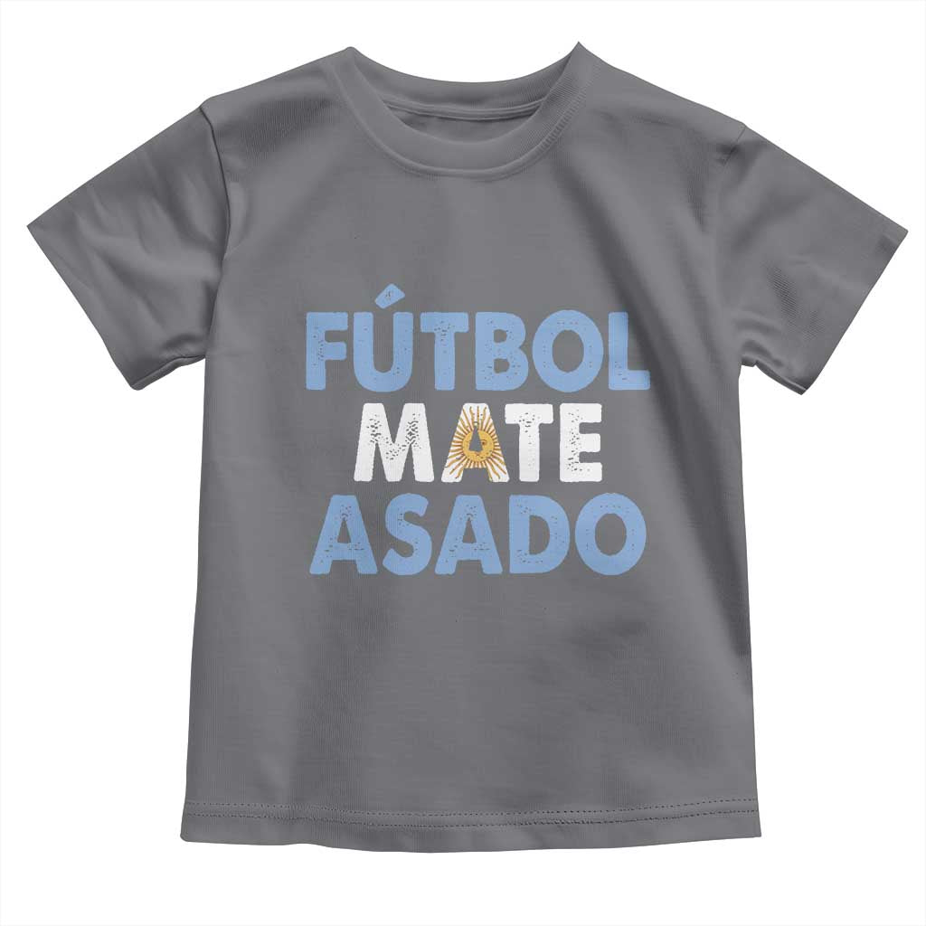 Futbol Mate Asado Argentina Soccer Fan Toddler T Shirt Argentinian Flag Pride Vintage Football Lovers