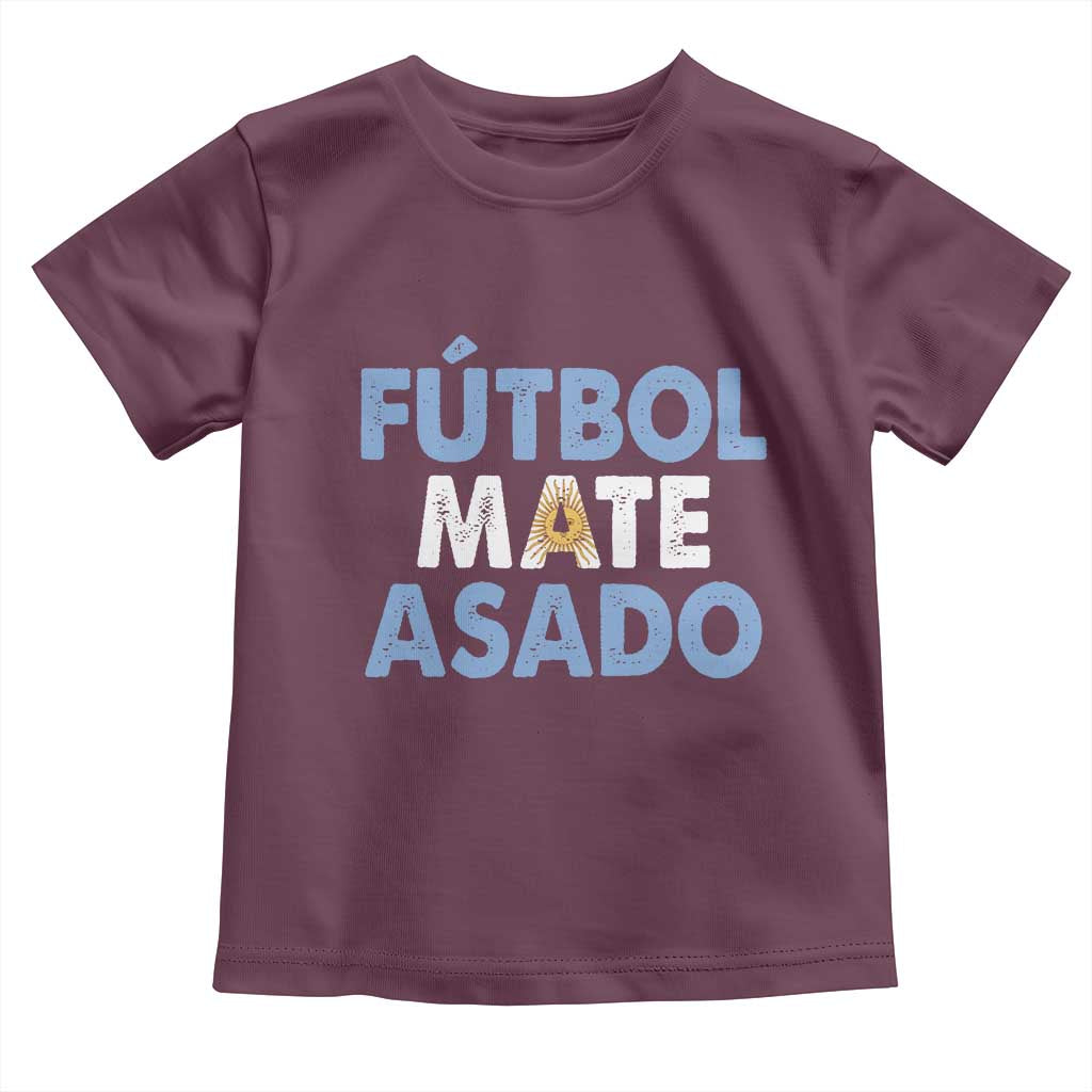 Futbol Mate Asado Argentina Soccer Fan Toddler T Shirt Argentinian Flag Pride Vintage Football Lovers