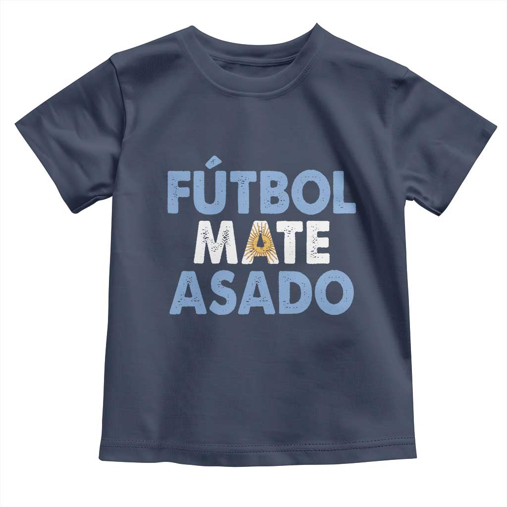 Futbol Mate Asado Argentina Soccer Fan Toddler T Shirt Argentinian Flag Pride Vintage Football Lovers