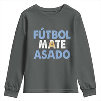 Futbol Mate Asado Argentina Soccer Fan Youth Sweatshirt Argentinian Flag Pride Vintage Football Lovers