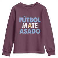 Futbol Mate Asado Argentina Soccer Fan Youth Sweatshirt Argentinian Flag Pride Vintage Football Lovers
