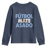 Futbol Mate Asado Argentina Soccer Fan Youth Sweatshirt Argentinian Flag Pride Vintage Football Lovers