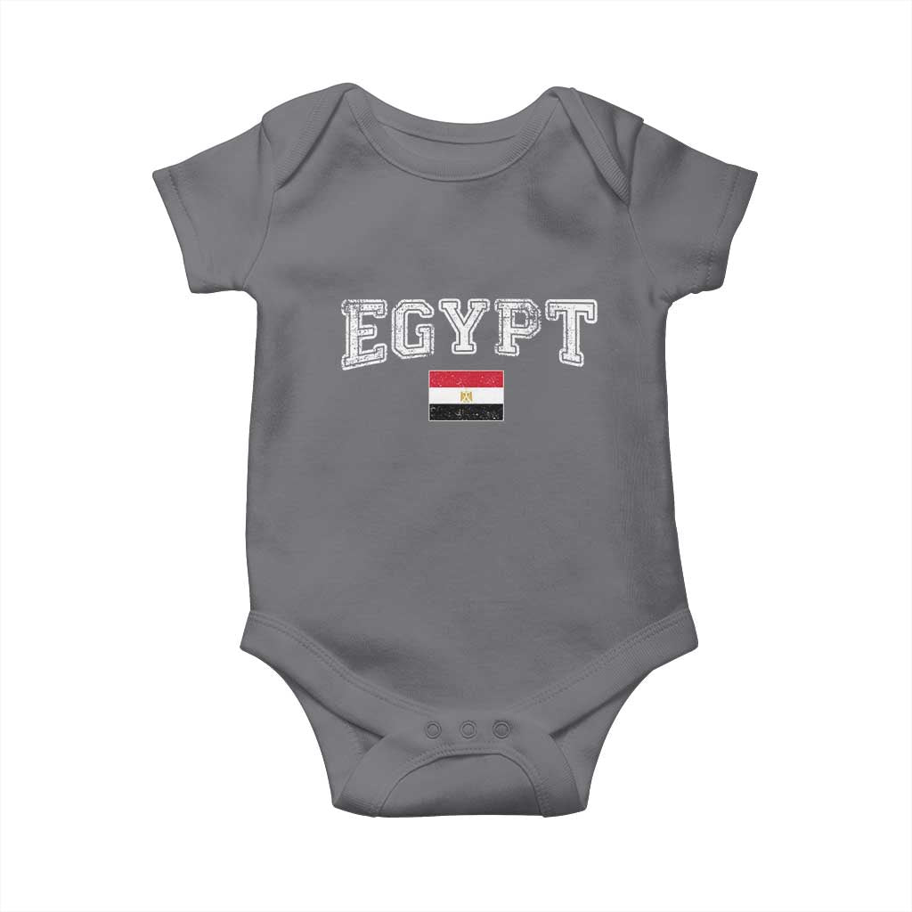 Vintage Egypt Baby Onesie Distressed Flag Patriotic Football Fan Pride Gift for Egyptians