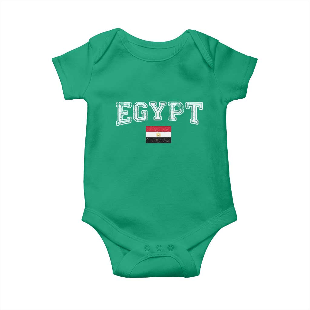Vintage Egypt Baby Onesie Distressed Flag Patriotic Football Fan Pride Gift for Egyptians