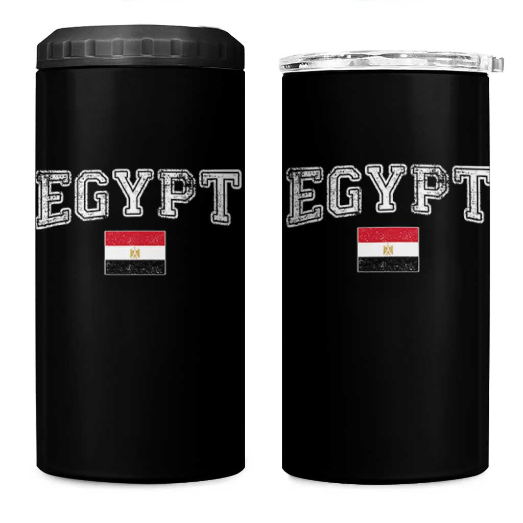 Vintage Egypt 4 in 1 Can Cooler Tumbler Distressed Flag Patriotic Football Fan Pride Gift for Egyptians