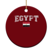 Vintage Egypt Ceramic Ornament Distressed Flag Patriotic Football Fan Pride Gift for Egyptians