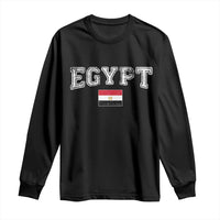 Vintage Egypt Long Sleeve Shirt Distressed Flag Patriotic Football Fan Pride Gift for Egyptians