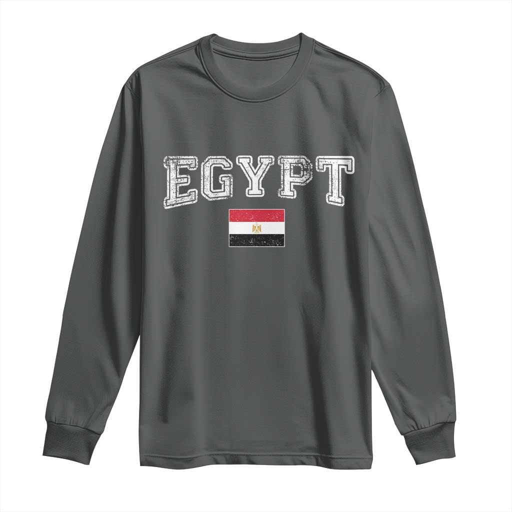 Vintage Egypt Long Sleeve Shirt Distressed Flag Patriotic Football Fan Pride Gift for Egyptians