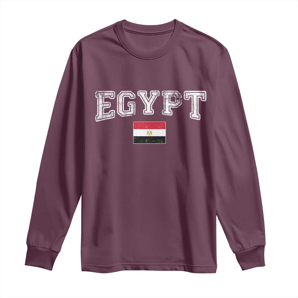 Vintage Egypt Long Sleeve Shirt Distressed Flag Patriotic Football Fan Pride Gift for Egyptians