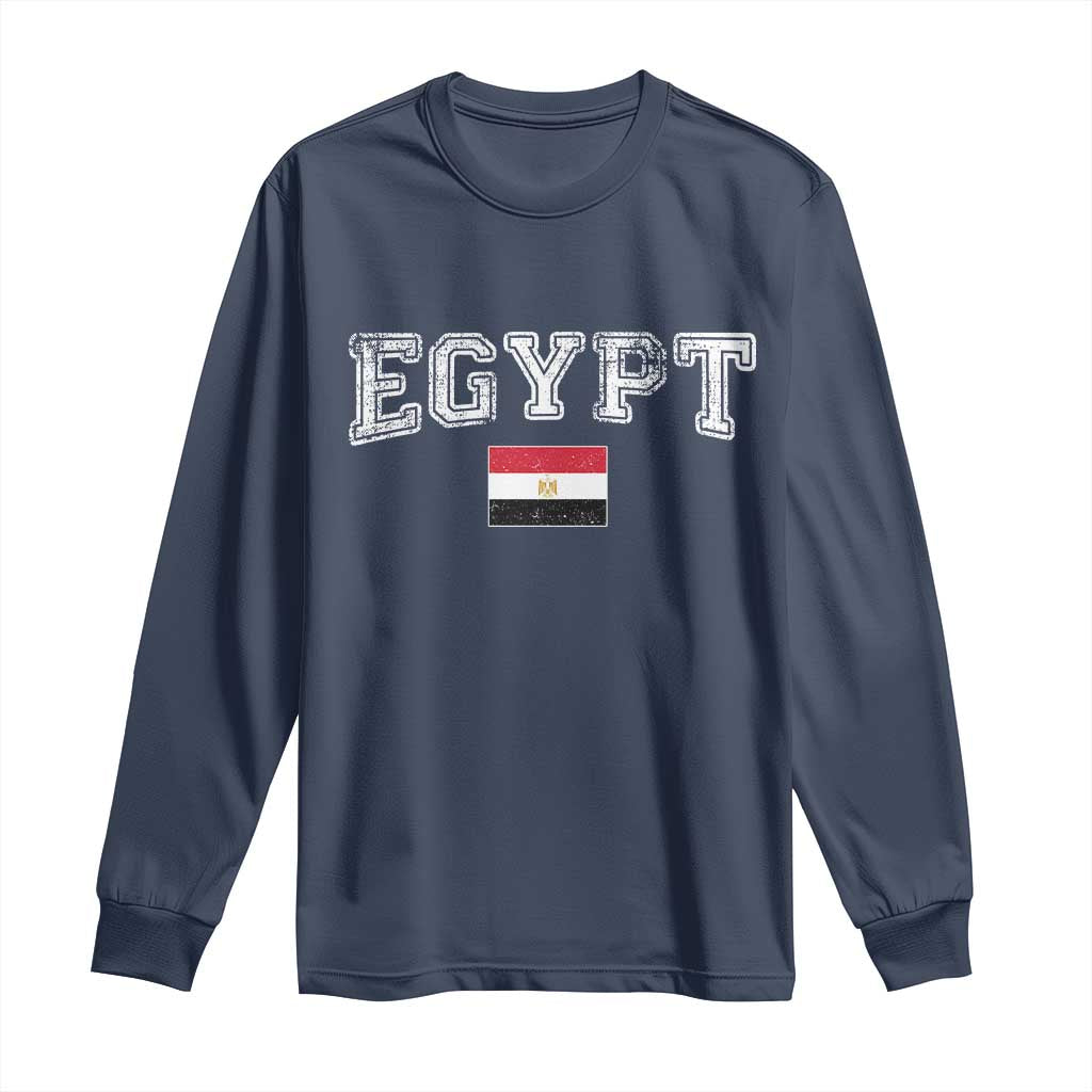 Vintage Egypt Long Sleeve Shirt Distressed Flag Patriotic Football Fan Pride Gift for Egyptians