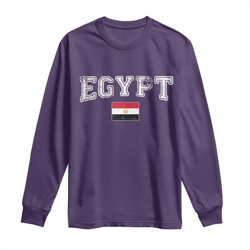 Vintage Egypt Long Sleeve Shirt Distressed Flag Patriotic Football Fan Pride Gift for Egyptians