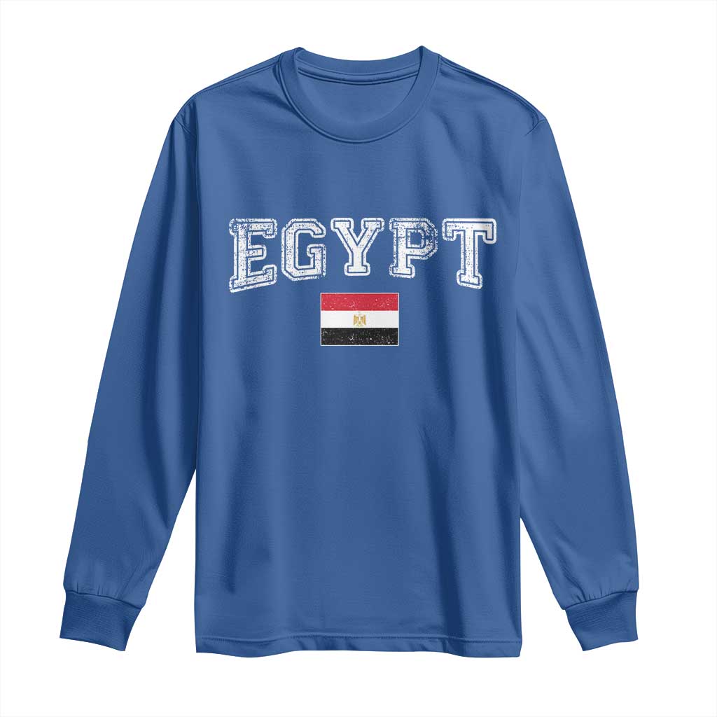 Vintage Egypt Long Sleeve Shirt Distressed Flag Patriotic Football Fan Pride Gift for Egyptians