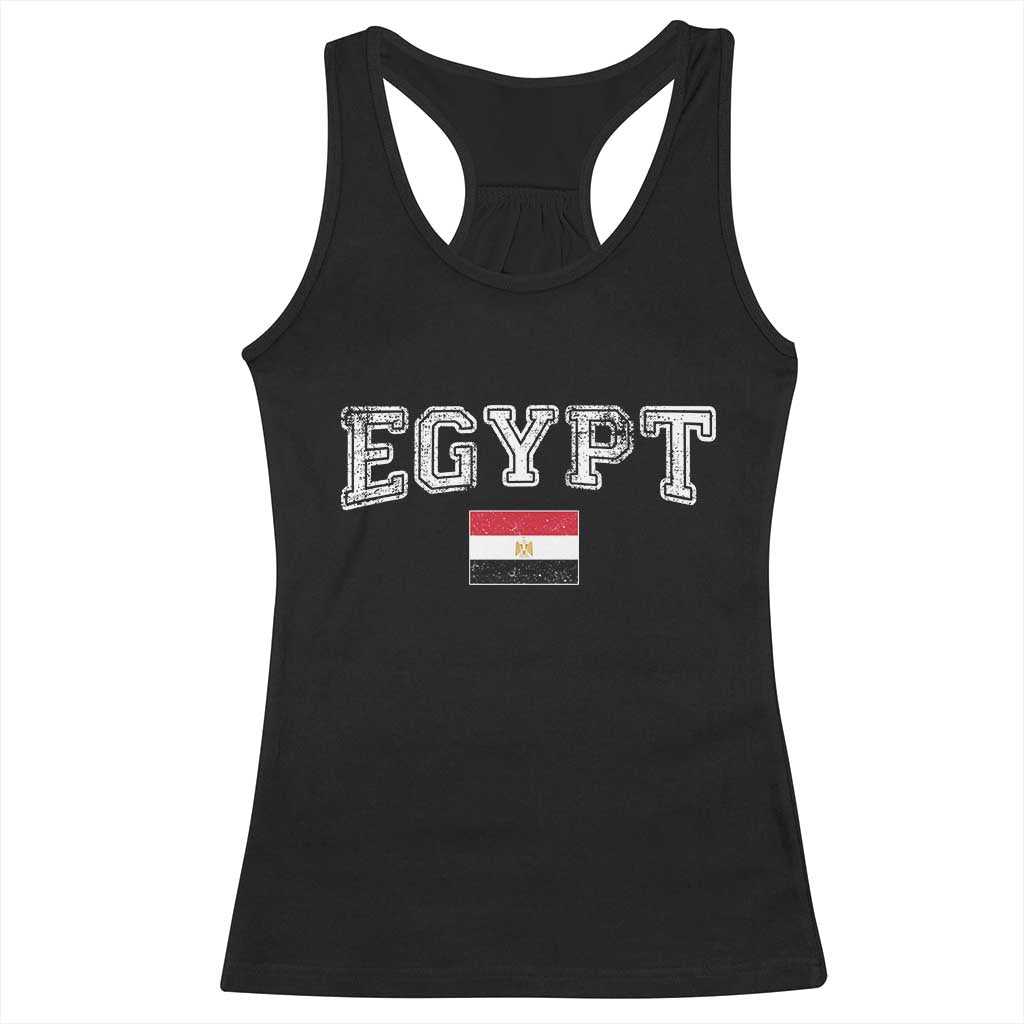 Vintage Egypt Racerback Tank Top Distressed Flag Patriotic Football Fan Pride Gift for Egyptians