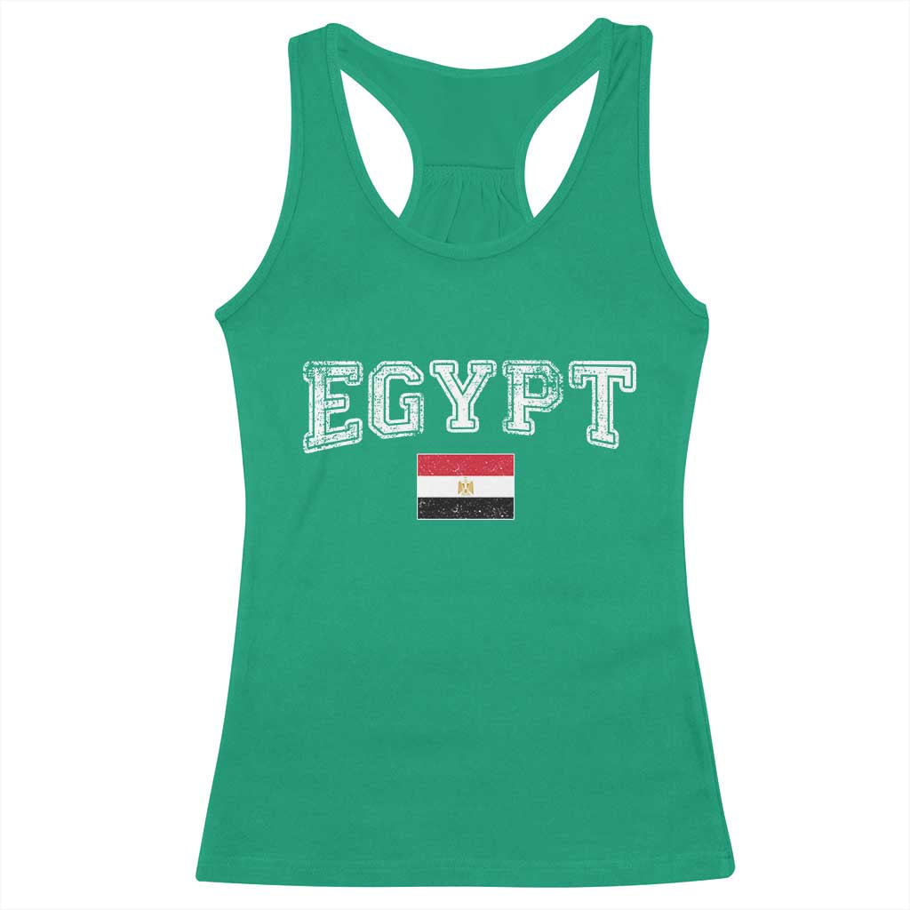 Vintage Egypt Racerback Tank Top Distressed Flag Patriotic Football Fan Pride Gift for Egyptians