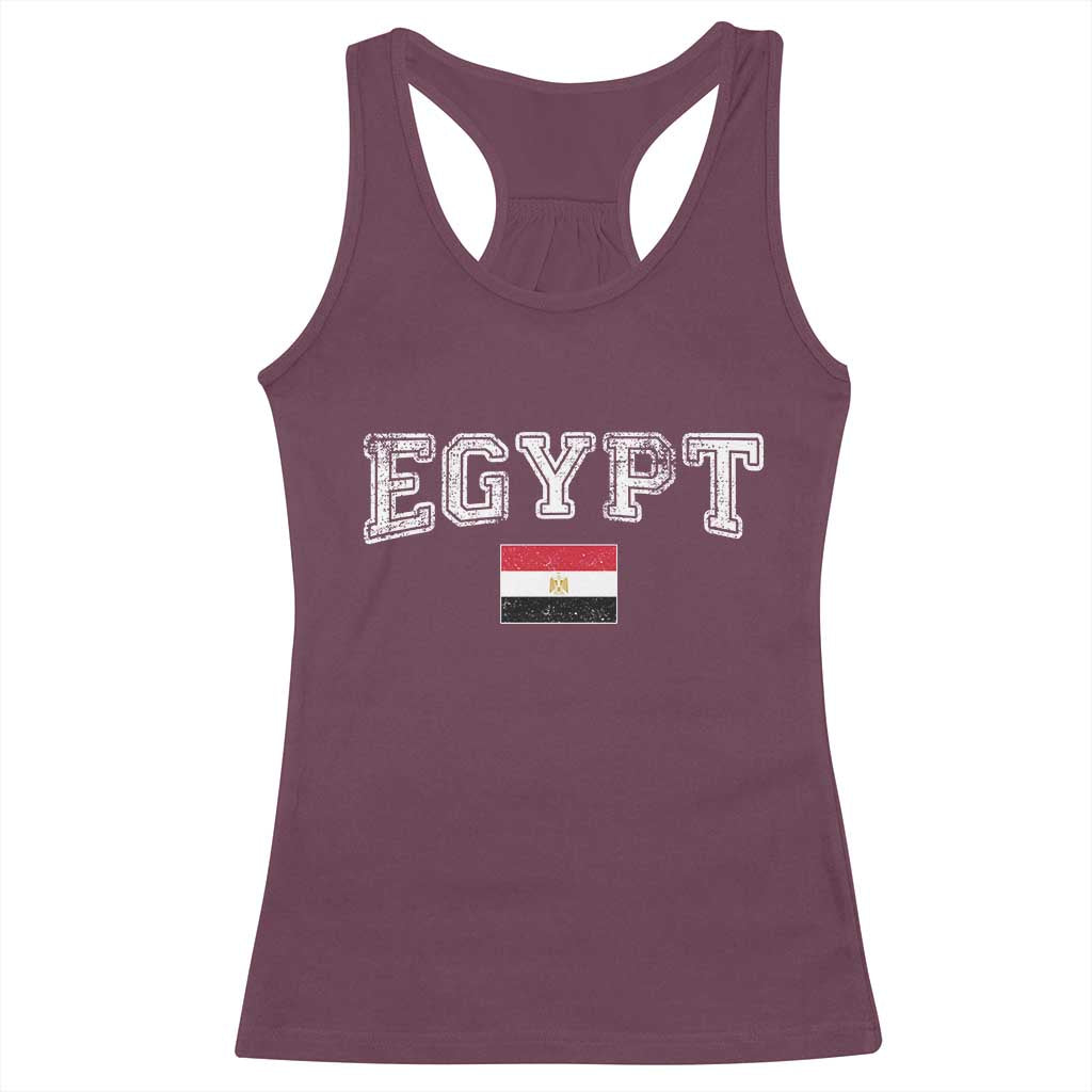 Vintage Egypt Racerback Tank Top Distressed Flag Patriotic Football Fan Pride Gift for Egyptians