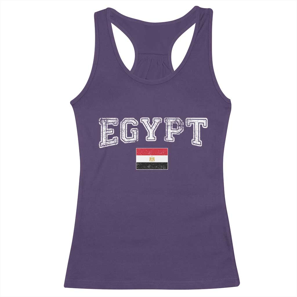 Vintage Egypt Racerback Tank Top Distressed Flag Patriotic Football Fan Pride Gift for Egyptians