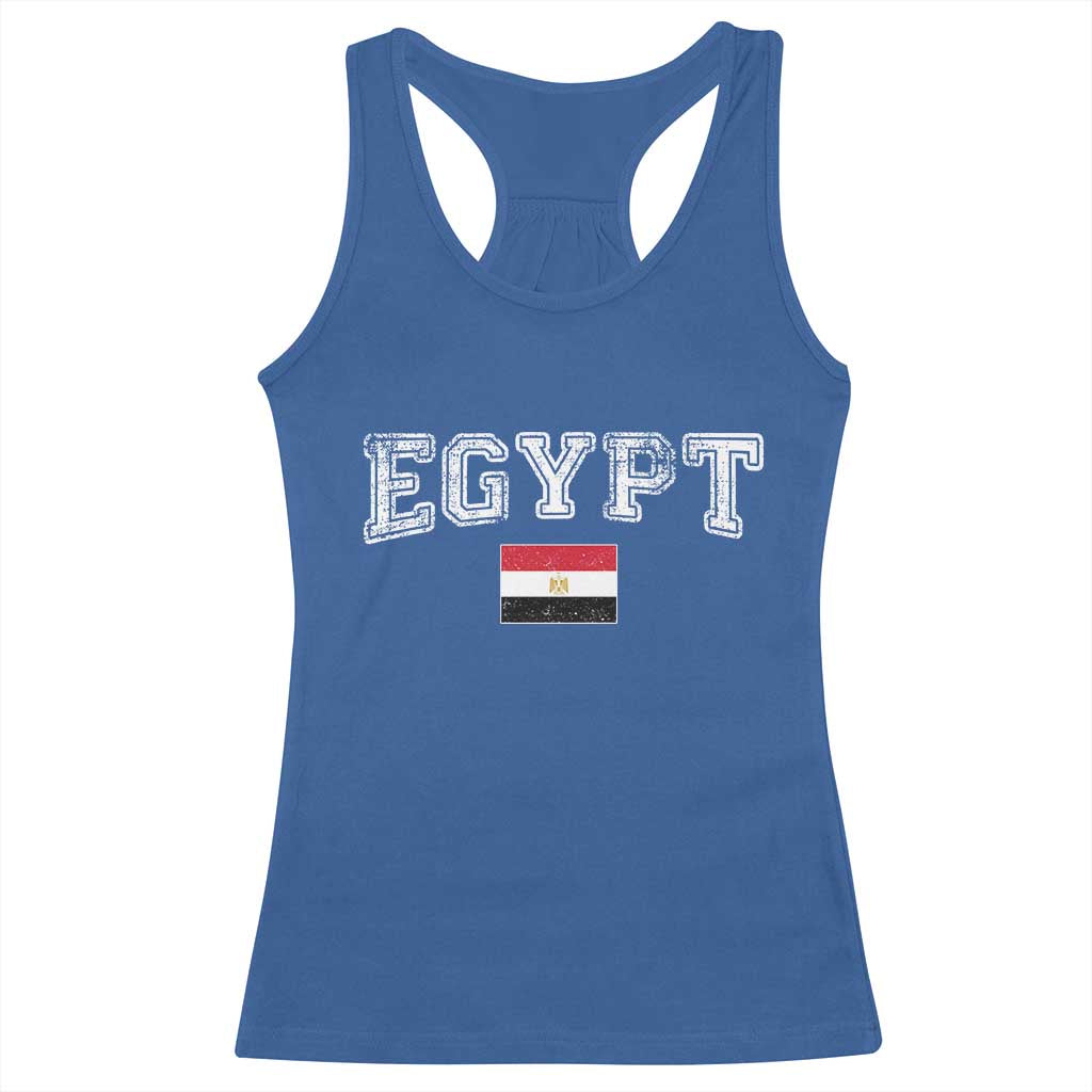 Vintage Egypt Racerback Tank Top Distressed Flag Patriotic Football Fan Pride Gift for Egyptians