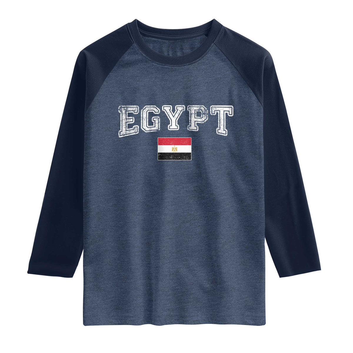 Vintage Egypt Raglan Shirt Distressed Flag Patriotic Football Fan Pride Gift for Egyptians