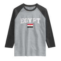 Vintage Egypt Raglan Shirt Distressed Flag Patriotic Football Fan Pride Gift for Egyptians