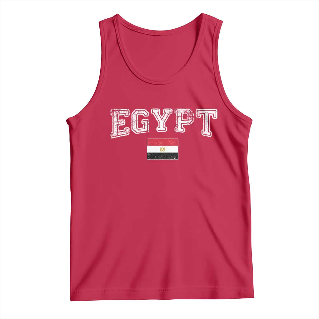 Vintage Egypt Tank Top Distressed Flag Patriotic Football Fan Pride Gift for Egyptians