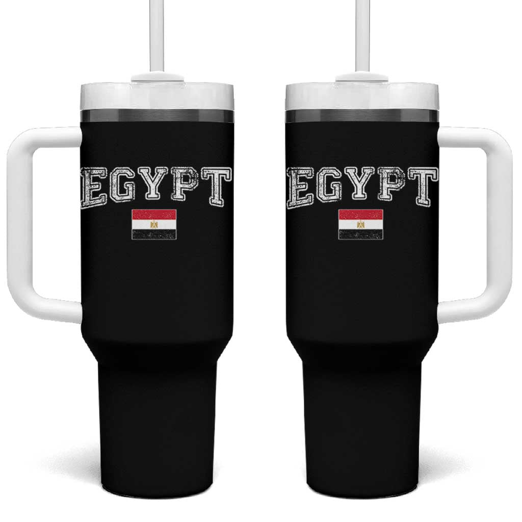 Vintage Egypt Tumbler With Handle Distressed Flag Patriotic Football Fan Pride Gift for Egyptians