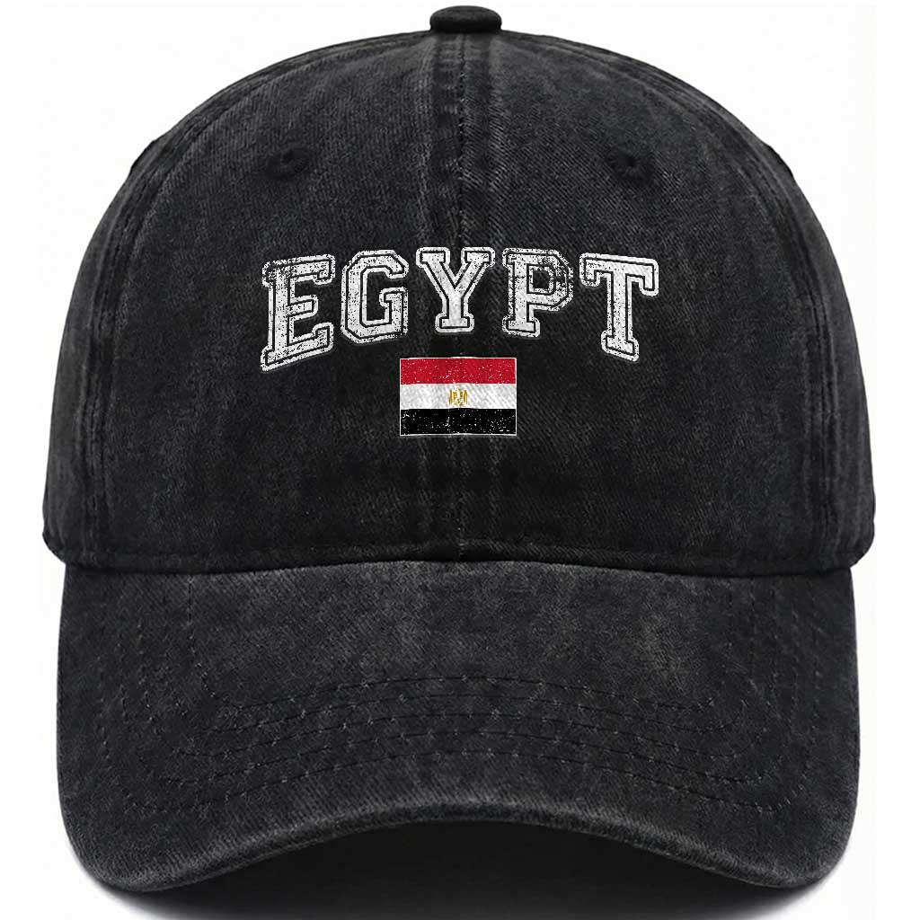 Vintage Egypt Washed Cotton Baseball Cap Distressed Flag Patriotic Football Fan Pride Gift for Egyptians
