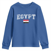 Vintage Egypt Youth Sweatshirt Distressed Flag Patriotic Football Fan Pride Gift for Egyptians