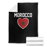 Morocco Heart Flag Throw Blanket Patriotic Love Gift for Proud Moroccan