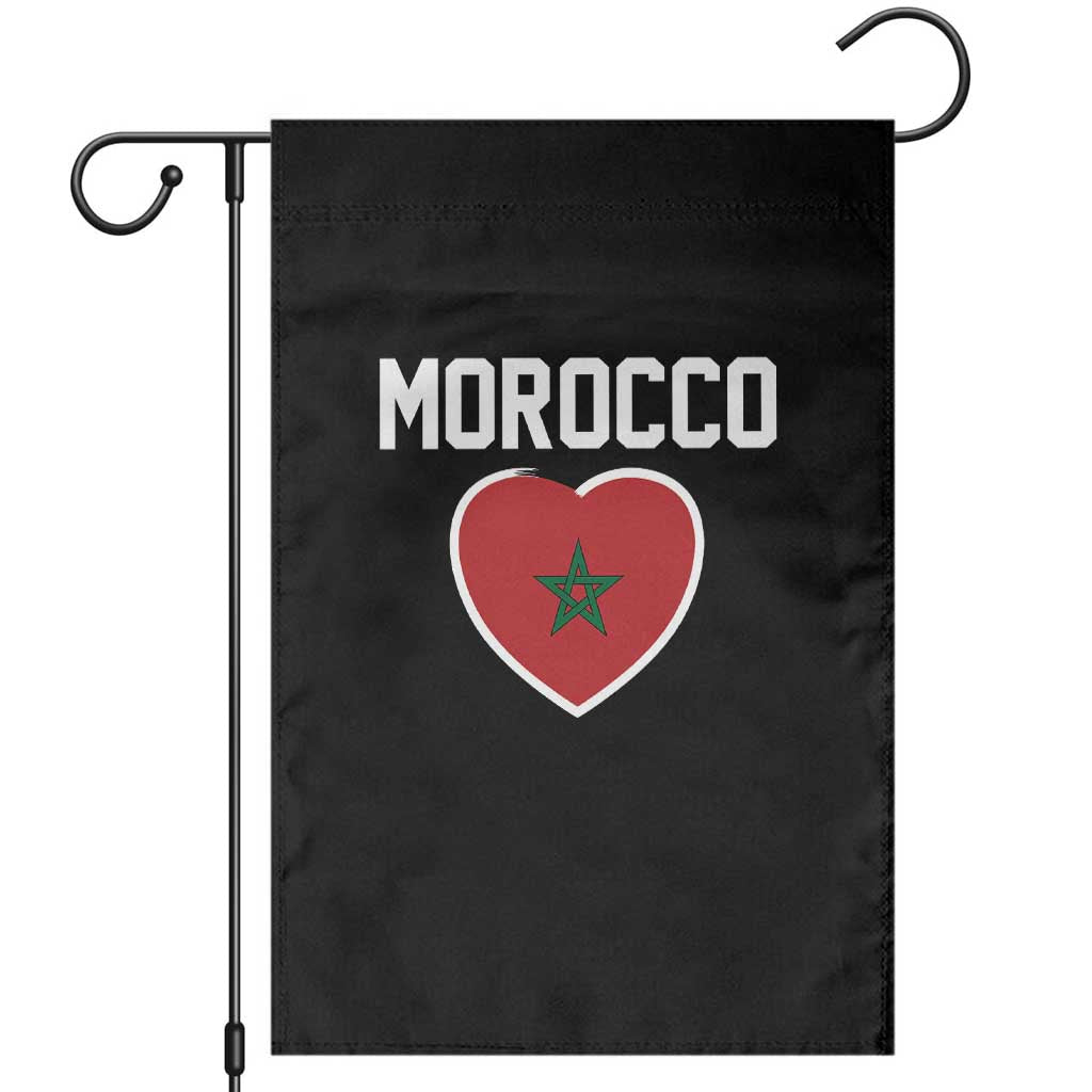 Morocco Heart Flag Garden Flag Patriotic Love Gift for Proud Moroccan