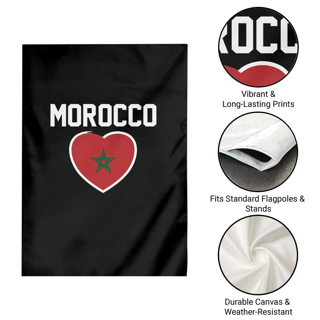 Morocco Heart Flag Garden Flag Patriotic Love Gift for Proud Moroccan