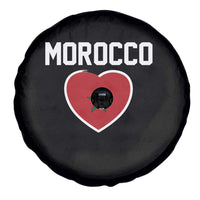Morocco Heart Flag Spare Tire Cover Patriotic Love Gift for Proud Moroccan