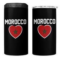 Morocco Heart Flag 4 in 1 Can Cooler Tumbler Patriotic Love Gift for Proud Moroccan