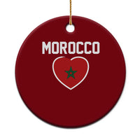 Morocco Heart Flag Ceramic Ornament Patriotic Love Gift for Proud Moroccan