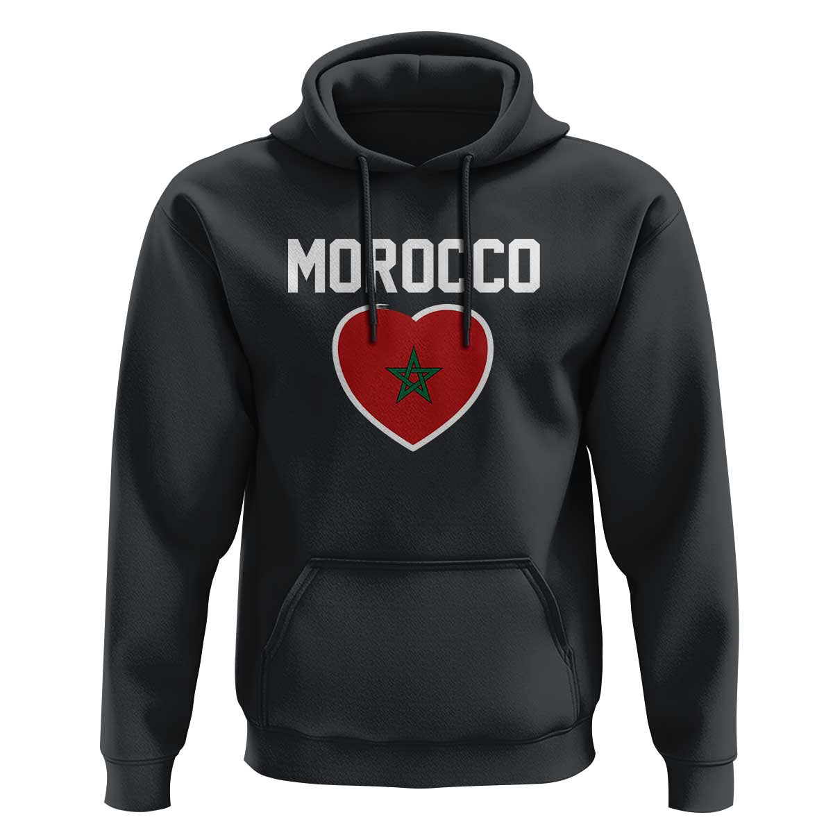 Morocco Heart Flag Hoodie Patriotic Love Gift for Proud Moroccan