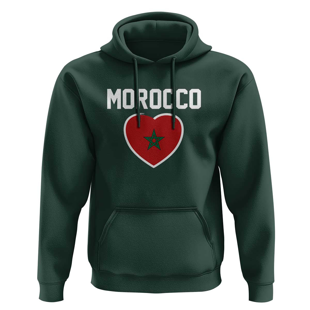 Morocco Heart Flag Hoodie Patriotic Love Gift for Proud Moroccan