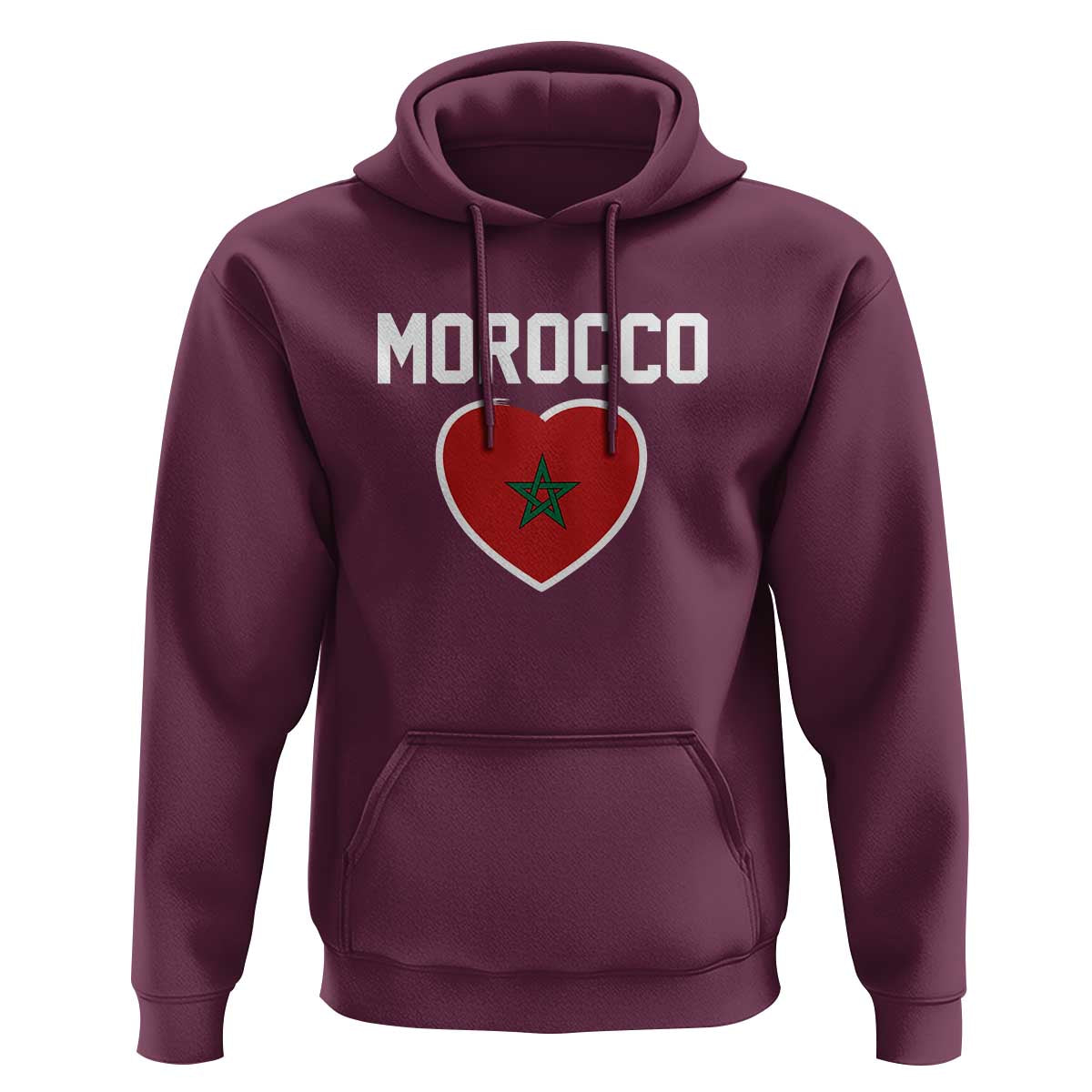 Morocco Heart Flag Hoodie Patriotic Love Gift for Proud Moroccan