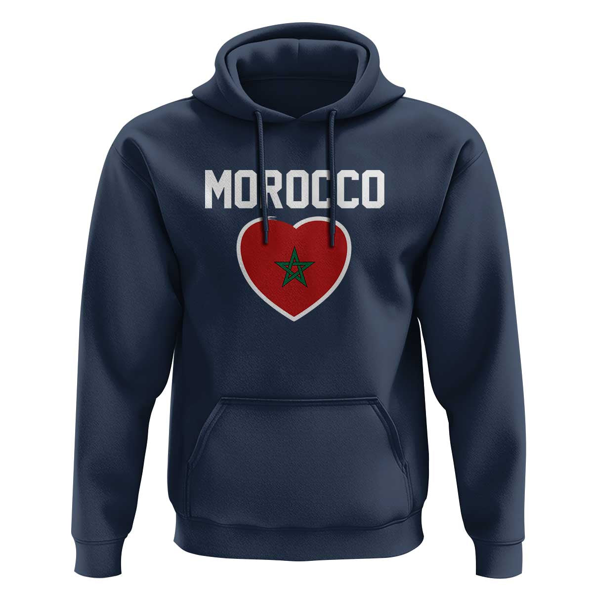 Morocco Heart Flag Hoodie Patriotic Love Gift for Proud Moroccan