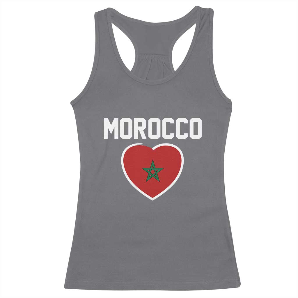 Morocco Heart Flag Racerback Tank Top Patriotic Love Gift for Proud Moroccan