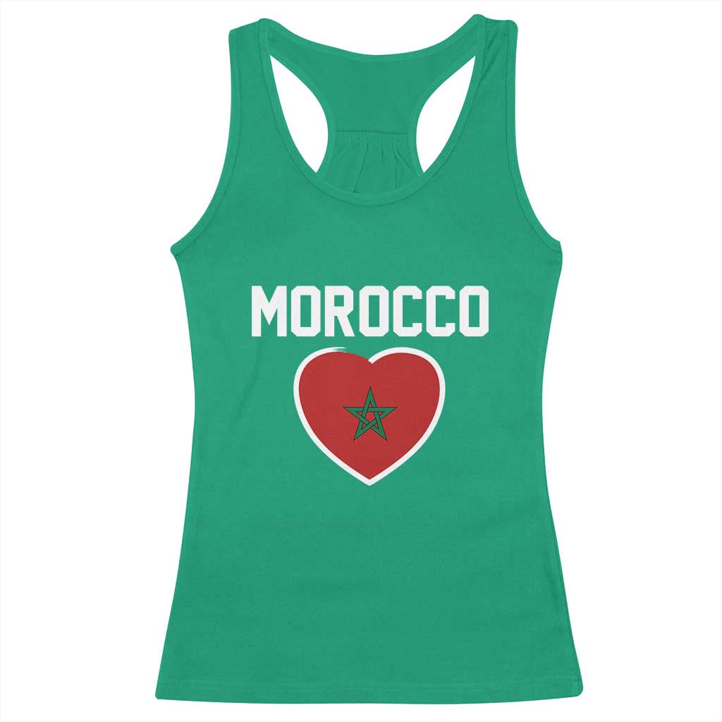 Morocco Heart Flag Racerback Tank Top Patriotic Love Gift for Proud Moroccan