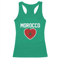 Morocco Heart Flag Racerback Tank Top Patriotic Love Gift for Proud Moroccan