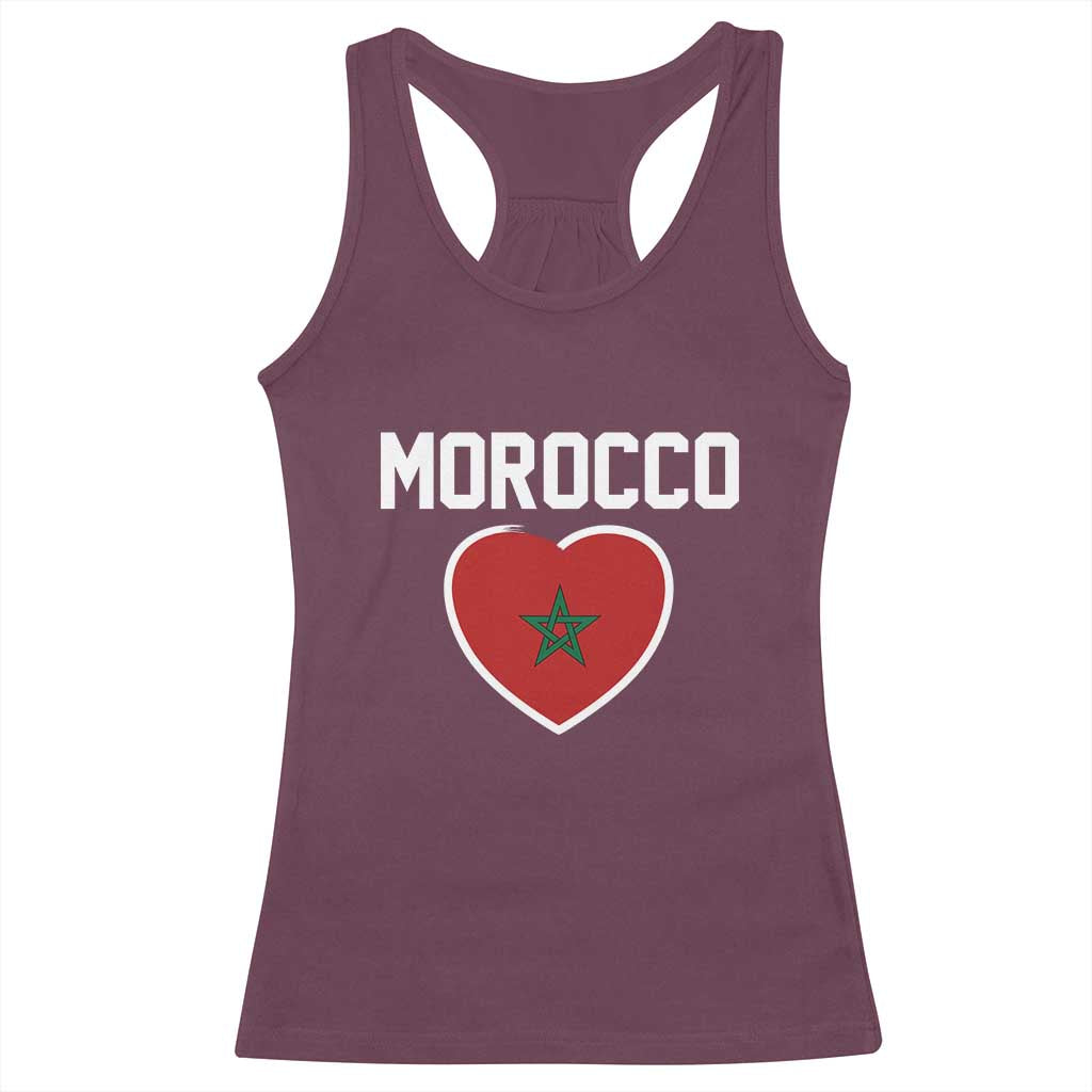 Morocco Heart Flag Racerback Tank Top Patriotic Love Gift for Proud Moroccan