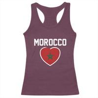 Morocco Heart Flag Racerback Tank Top Patriotic Love Gift for Proud Moroccan