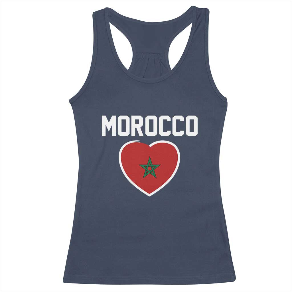 Morocco Heart Flag Racerback Tank Top Patriotic Love Gift for Proud Moroccan