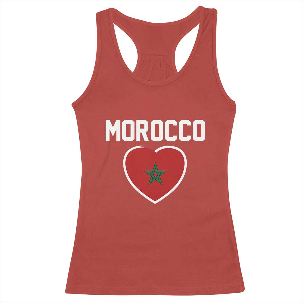 Morocco Heart Flag Racerback Tank Top Patriotic Love Gift for Proud Moroccan