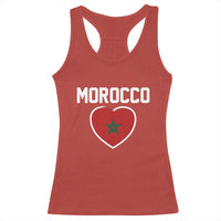 Morocco Heart Flag Racerback Tank Top Patriotic Love Gift for Proud Moroccan