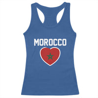 Morocco Heart Flag Racerback Tank Top Patriotic Love Gift for Proud Moroccan